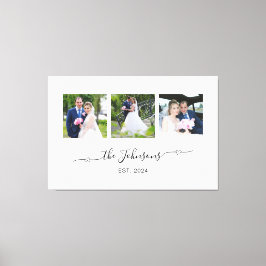 Drei Hochzeitssexuell-Foto-Herzschwäche-Signatur Leinwanddruck