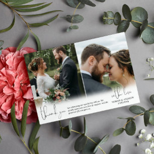 Drei Hochzeitsskripte Fotos Vielen Dank Dankeskarte