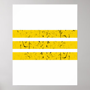 Drei horizontale Streifen   Vintages Yin-Yang-Symb Poster
