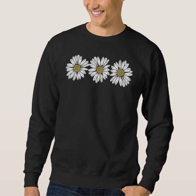 Drei hübsche Gänseblümchen-Blumen Frühling Sommer Sweatshirt (Vorderseite)