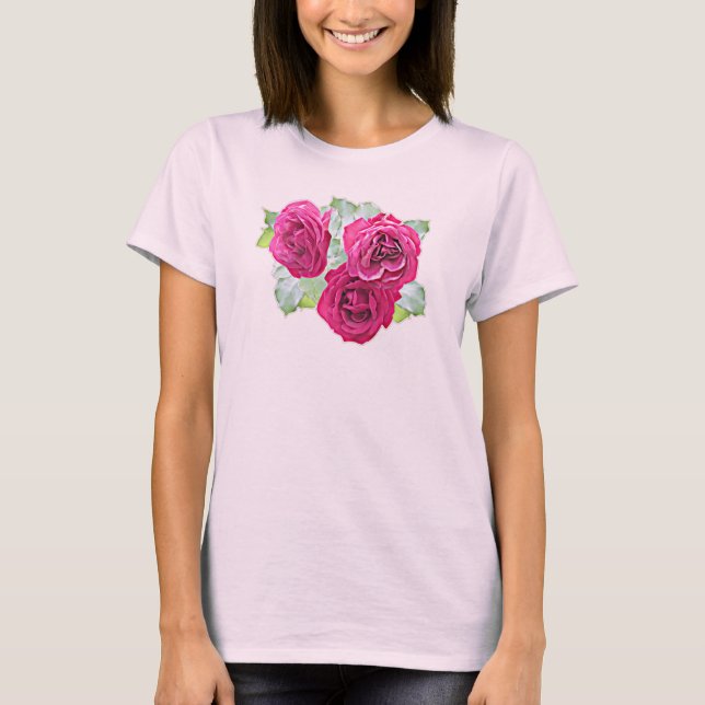 Drei Hübsche Rose T-Shirt (Vorderseite)
