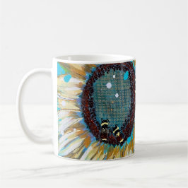 Drei Hummeln auf einer Sonnenblume Kaffeetasse