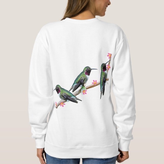 Drei Hummingvögel auf einem Ast Floss Silt Sweatshirt (Rückseite)