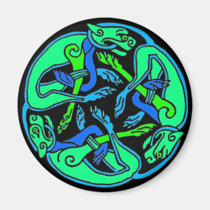 Drei Hunde Celtic Knot Magnet