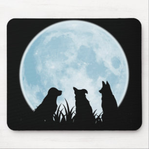 Drei Hunde nachts Mousepad