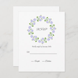 Drei Hydrangeas Wasserfarben-Blumenreath RSVP Karte