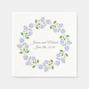 Drei Hydrangeas Wasserfarben-Blumenreath Serviette