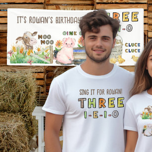 Drei-i-e-i-o 3rd Birthday Farm Themed Parents T-Shirt