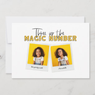 Drei ist das magische Party Nummer 3. Geburtstag Ankündigung