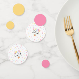 Drei ist so süße Eiscreme 3. Geburtstag Party Konfetti
