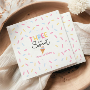 Drei ist so süße Eiscreme 3. Geburtstag Party Serviette