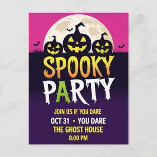 Drei Jack O'Lantern Gruselparty Feiertagspostkarte