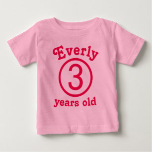 Drei Jahre alt Personalisiert rosa Baby T-shirt