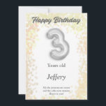 Drei Jahre alte Happy Birthday Card<br><div class="desc">Hier ist eine Grußkarte, die Sie für diese besondere Person in Ihrem Leben personalisieren können. Klicken Sie auf die Schaltfläche Personalisieren und es wird Sie mitnehmen, wo Sie die Informationen auf der Karte ändern können. Ein schneller und einfacher Prozess, den Sie immer wieder machen können. Vergewissern Sie sich, dass Sie...</div>