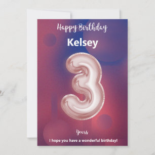 Drei Jahre alte Happy Birthday Card