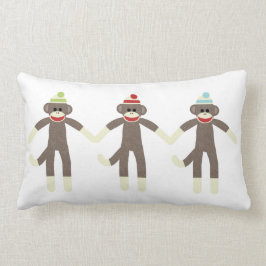 Drei Jungen-Socken-Affe-Kissen Lendenkissen