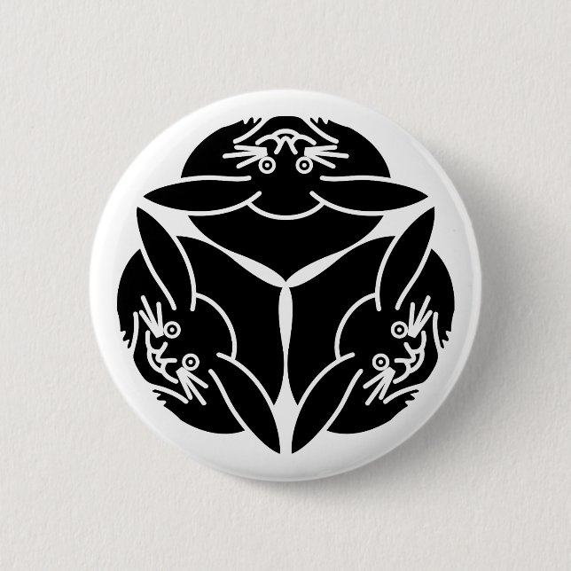 Drei Kaninchen Button (Vorderseite)