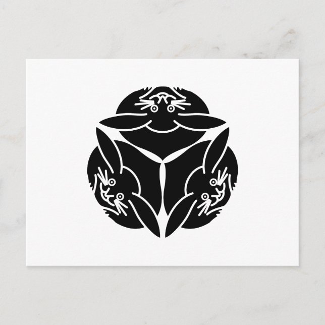 Drei Kaninchen Postkarte (Vorderseite)