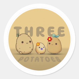 Drei Kartoffeln Runder Aufkleber
