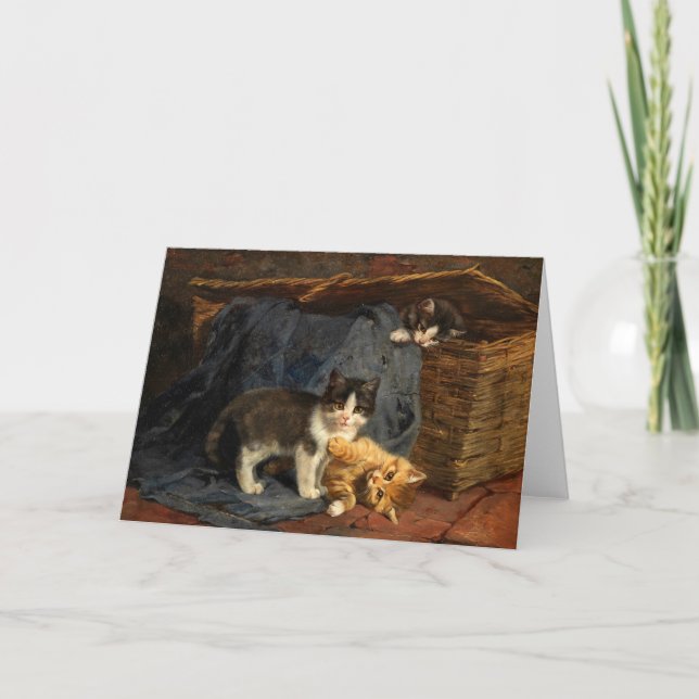 Drei Kätzchen | Julius Adam the Younger Karte (Vorderseite)