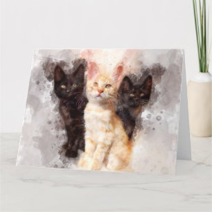 Drei Kätzchen niedlich und schön im Wasser Dankeskarte