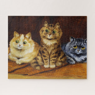 Drei Katzen auf persischem Rug von Louis Wain Puzzle
