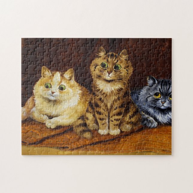 Drei Katzen auf persischem Rug von Louis Wain Puzzle (Horizontal)