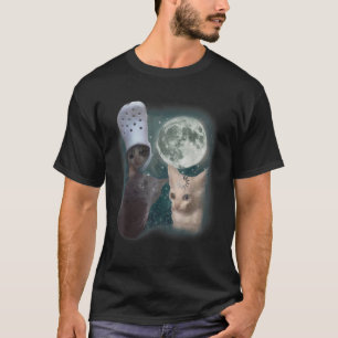 Drei Katzen heulen zum Mond Vintage lustige Katzen T-Shirt