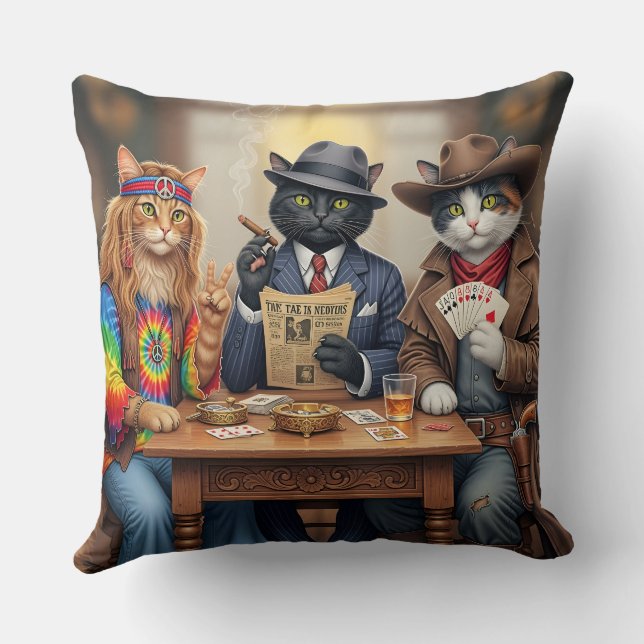 Drei Katzen Kissen (Rückseite)