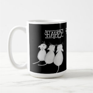 Drei Katzen, Kürbis und Halloween-Spinne Kaffeetasse