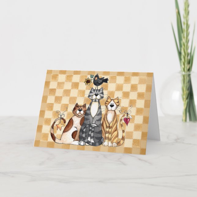 Drei Katzen - leere Karte (Vorderseite)