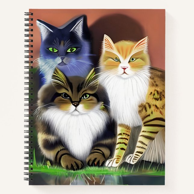 Drei Katzen mit Attitude Journal Notizbuch (Vorderseite)