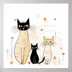 Drei Katzen Poster