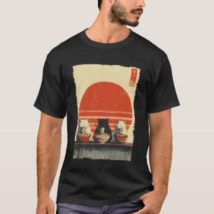 Drei Katzen Ramen Lustige Ästhetik Japanische Ukiy T-Shirt