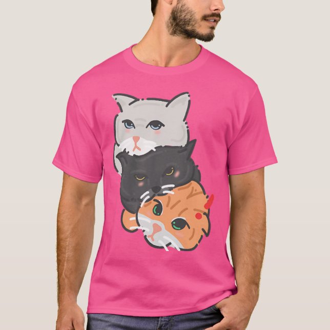 Drei Katzen T-Shirt (Vorderseite)