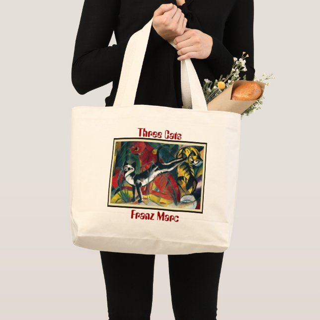 Drei Katzen von Franz Marc - Leinwand Tote Bag Jumbo Stoffbeutel (Vorderseite (Produkt))