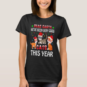 Drei Katzen Weihnachtsmannmütze Weihnachten Weihna T-Shirt
