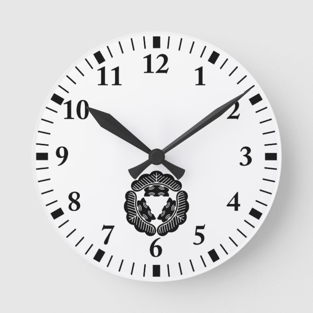 Drei Kiefern Runde Wanduhr (Vorderseite)
