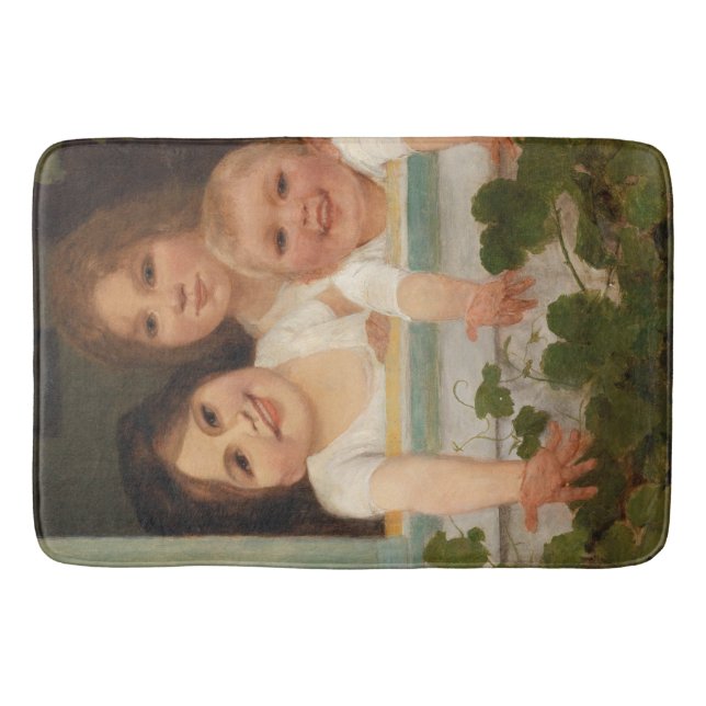 Drei Kinder am Fenster Badematte (Vorderseite)