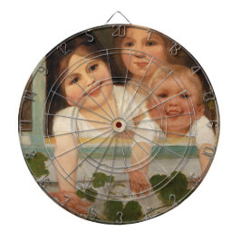 Drei Kinder am Fenster Dartscheibe