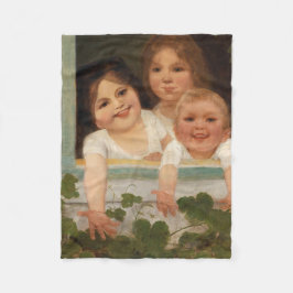 Drei Kinder am Fenster Fleecedecke
