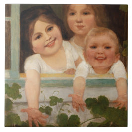 Drei Kinder am Fenster Fliese