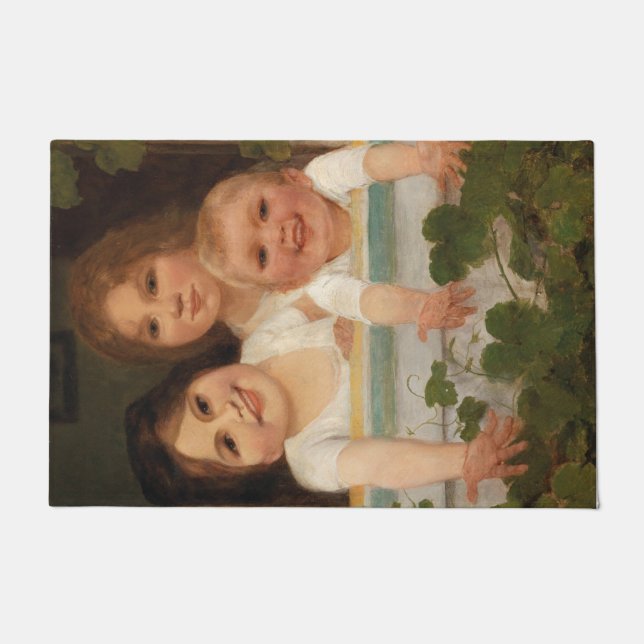 Drei Kinder am Fenster Fußmatte (Vorderseite)