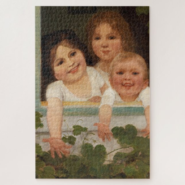 Drei Kinder am Fenster Puzzle (Vertikal)
