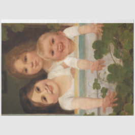 Drei Kinder am Fenster Seidenpapier