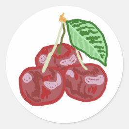 Drei Kirschen Runder Aufkleber