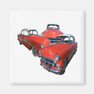 Drei klassische elegante rote Autos, Magnet