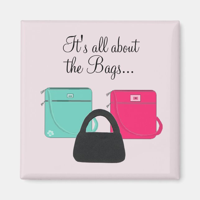 Drei klassische Handtaschen mit Sprichwort Magnet (Vorne)