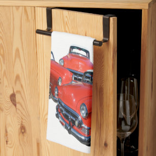 Drei klassische rote Autos, Geschirrhandtuch Geschirrtuch