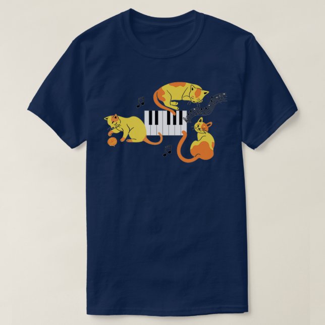 Drei Klavierkatzen T-Shirt (Design vorne)